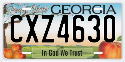 GA license plate CXZ4630