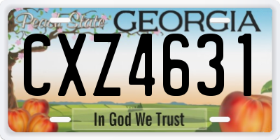 GA license plate CXZ4631