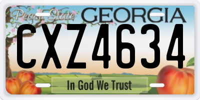 GA license plate CXZ4634