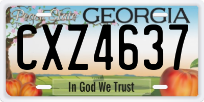 GA license plate CXZ4637