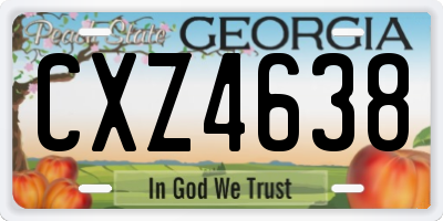 GA license plate CXZ4638