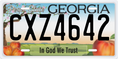 GA license plate CXZ4642