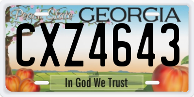 GA license plate CXZ4643