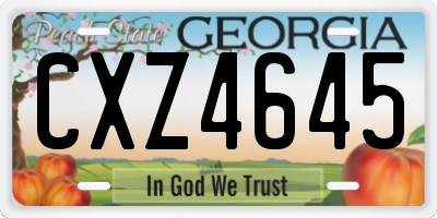 GA license plate CXZ4645