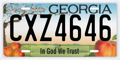 GA license plate CXZ4646