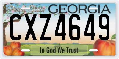 GA license plate CXZ4649