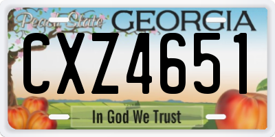 GA license plate CXZ4651