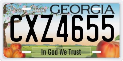 GA license plate CXZ4655