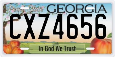 GA license plate CXZ4656