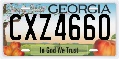 GA license plate CXZ4660