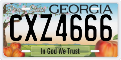 GA license plate CXZ4666