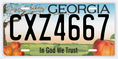 GA license plate CXZ4667