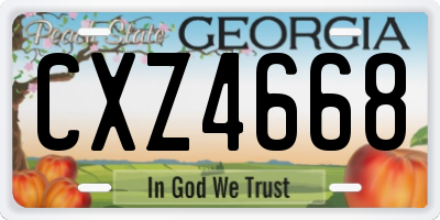 GA license plate CXZ4668