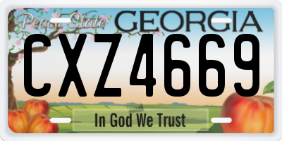 GA license plate CXZ4669