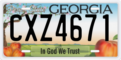 GA license plate CXZ4671