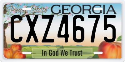 GA license plate CXZ4675