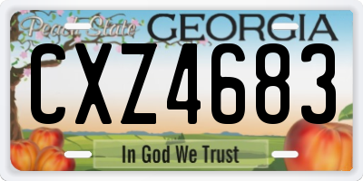 GA license plate CXZ4683
