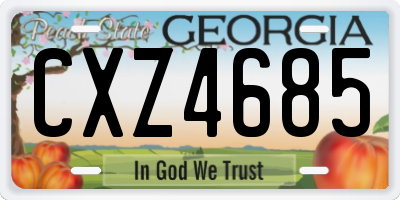 GA license plate CXZ4685