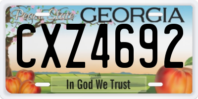 GA license plate CXZ4692