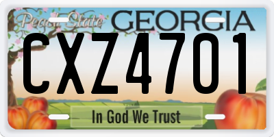 GA license plate CXZ4701