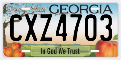 GA license plate CXZ4703