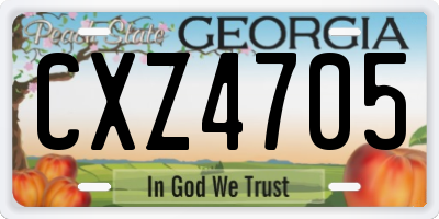 GA license plate CXZ4705