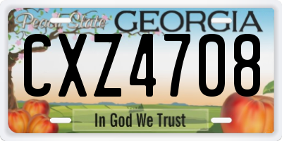 GA license plate CXZ4708