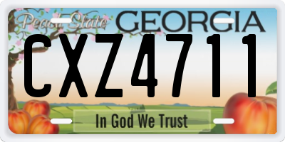 GA license plate CXZ4711