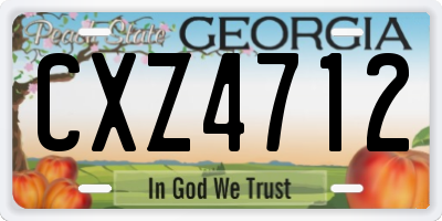 GA license plate CXZ4712