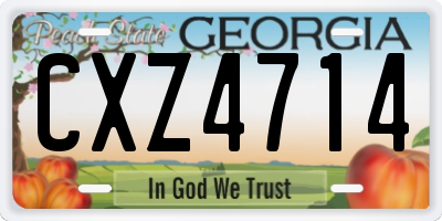 GA license plate CXZ4714