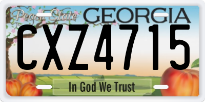 GA license plate CXZ4715
