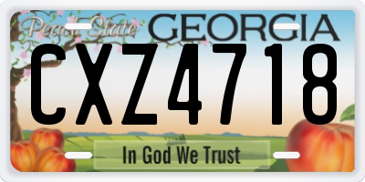 GA license plate CXZ4718