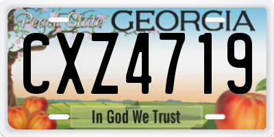 GA license plate CXZ4719