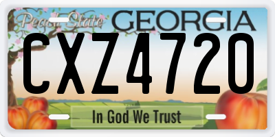 GA license plate CXZ4720