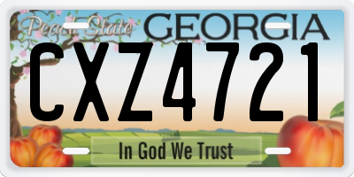 GA license plate CXZ4721