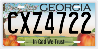 GA license plate CXZ4722