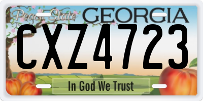 GA license plate CXZ4723