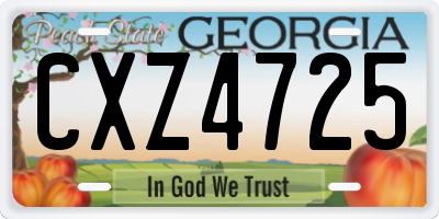 GA license plate CXZ4725