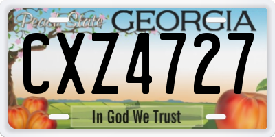 GA license plate CXZ4727