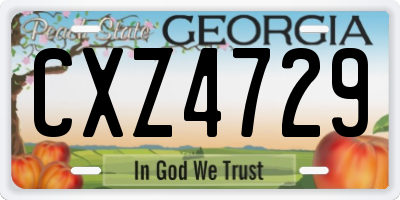 GA license plate CXZ4729
