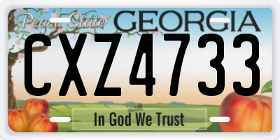 GA license plate CXZ4733