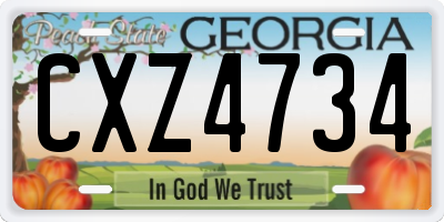 GA license plate CXZ4734