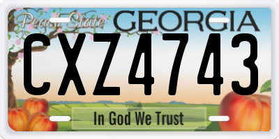 GA license plate CXZ4743