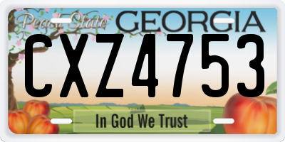 GA license plate CXZ4753