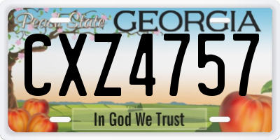GA license plate CXZ4757