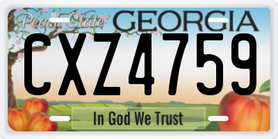 GA license plate CXZ4759