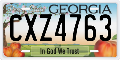 GA license plate CXZ4763