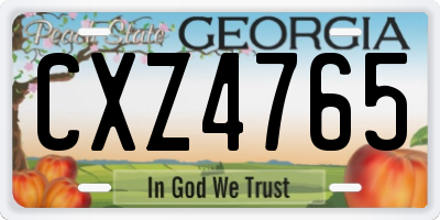 GA license plate CXZ4765