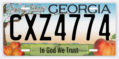 GA license plate CXZ4774