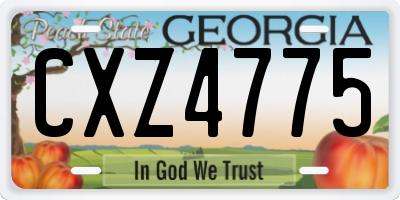 GA license plate CXZ4775